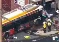 Autob�s choc� contra una docena de veh�culos y un edificio: Reportan m�s de 30 heridos tras el accidente