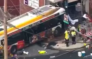 Autob�s choc� contra una docena de veh�culos y un edificio: Reportan m�s de 30 heridos tras el accidente