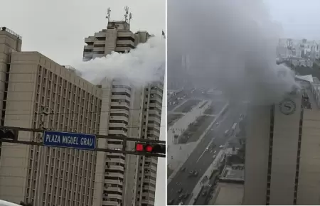 Reportan incendio en los �ltimos pisos del hotel Sheraton