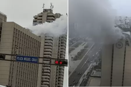 Reportan incendio en los �ltimos pisos del hotel Sheraton