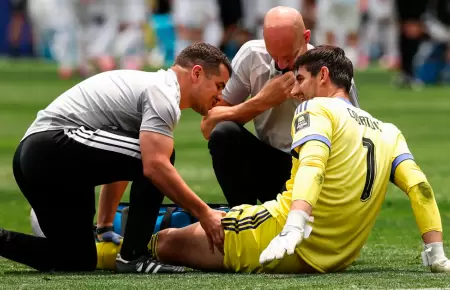 Thibaut Courtois se refiri� a su cambio en la derrota de B�lgica ante Espa�a.