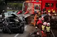 Vía Expresa: Auto queda destruido tras impactar contra guardavía cerca a la estación Canadá del Metropolitano
