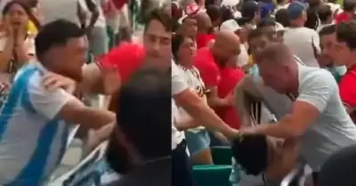 La pelea entre argentinos e ingleses durante el partido de cuartos de final del 