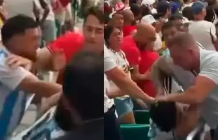 La pelea entre argentinos e ingleses durante el partido de cuartos de final del