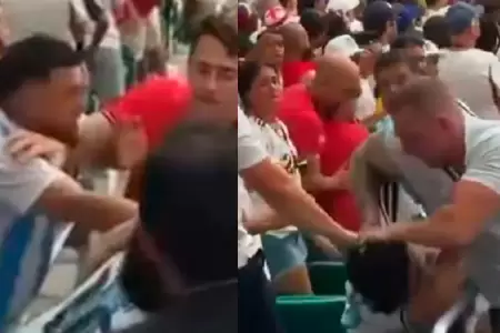 La pelea entre argentinos e ingleses durante el partido de cuartos de final del 