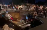Socavón en la autopista: Carretera colapsa y deja un muerto tras tragarse tres vehículos, esto se sabe