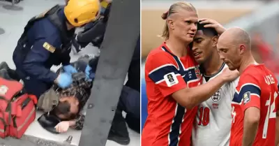 Peruano se desmaya tras apostar en partido Noruega vs. Inglaterra