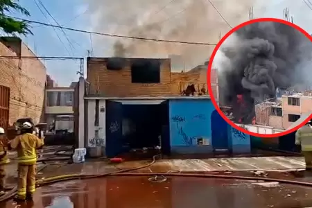 Incendio en almac�n de Ate.