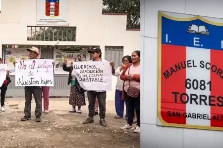 Decenas de padres protestan contra colegio de VMT por cortes el�ctricos durante