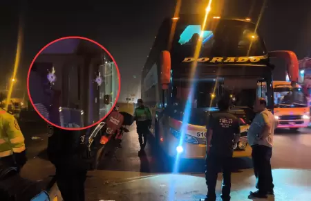 Atacan bus de la empresa 'Dorado' en la Panamericana Norte
