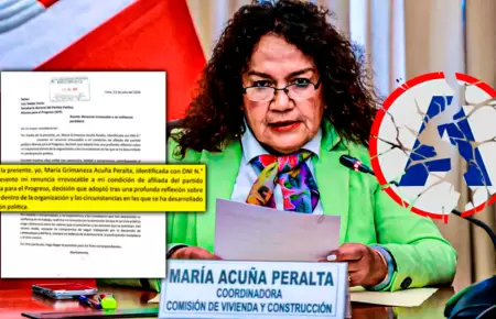 Mar�a Acu�a presenta su renuncia irrevocable a Alianza para el Progreso.