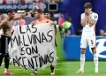 Jugadores de Argentina despliegan pancarta tras vencer a Inglaterra: "Las Malvinas son argentinas"