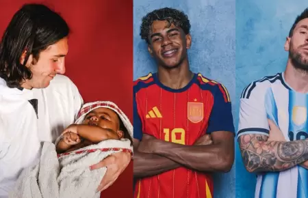 La curiosa historia detr�s de la foto de Lionel Messi con Lamine Yamal de beb�