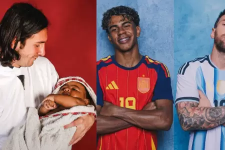 La curiosa historia detr�s de la foto de Lionel Messi con Lamine Yamal de beb�