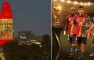 ¿España ya celebra el título?: Emblemática torre lució la palabra "campeones" antes de la final del Mundial ante Argentina