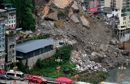 Deslizamiento de tierra en China.