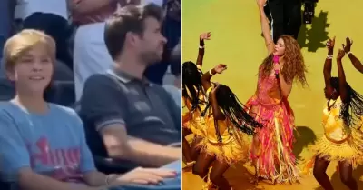 Piqu� y su reacci�n al espect�culo de Shakira