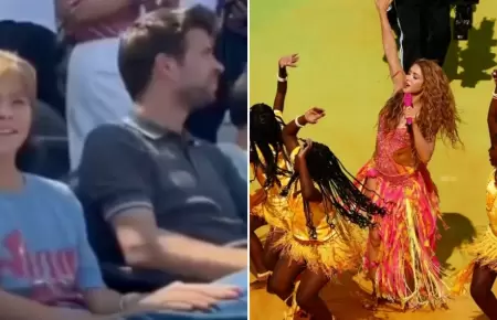 Piqu� y su reacci�n al espect�culo de Shakira