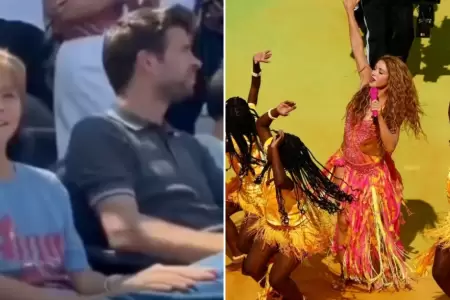 Piqu� y su reacci�n al espect�culo de Shakira