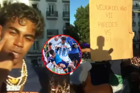 Hinchas espa�oles lanzaron cartel con broma en referencia a la pelea.