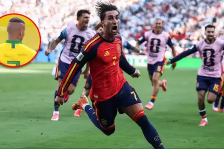 El delantero festej� la victoria espa�ola.
