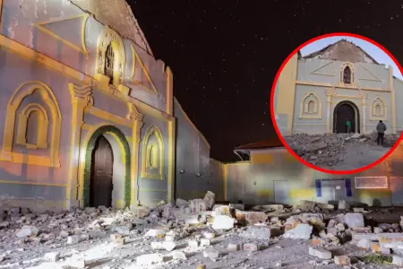 Iglesia en riesgo de colapsar tras fuerte sismo en Jun�n