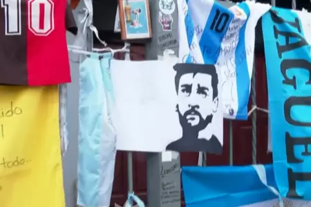 Messi y el homenaje en su casa de Rosario