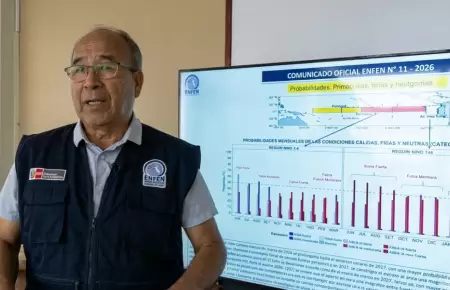 Luis V�squez, vocero del ENFEN, advirti� que El Ni�o podr�a alcanzar una magnitu