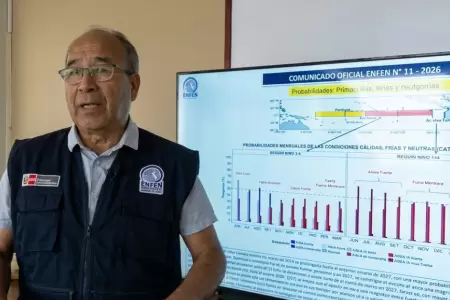 Luis V�squez, vocero del ENFEN, advirti� que El Ni�o podr�a alcanzar una magnitu