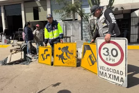 Detienen a un hombre tras hallar se�ales de tr�nsito.