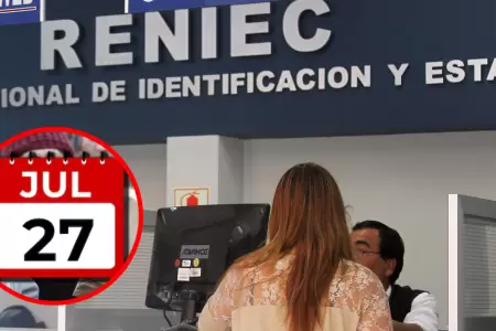 Reniec anuncia nuevos horarios para el lunes 27