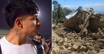 Ca�ita ayuda a damnificados de Jun�n