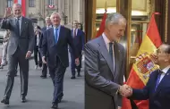 El Rey Felipe VI de Espa�a llega al Per� para la ceremonia de transmisi�n de mando de Keiko Fujimori