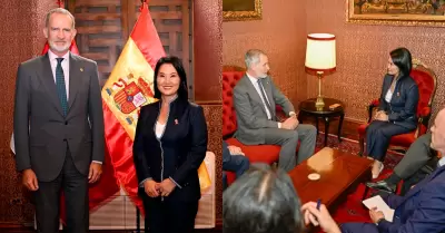 Presidenta electa se reuni�n con el monarca en Torre Tagle.