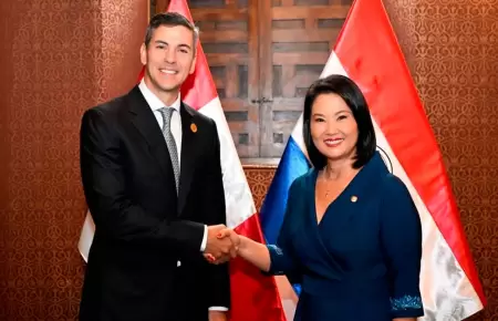 Keiko Fujimori y Santiago Pe�a: Peru-Paraguay.