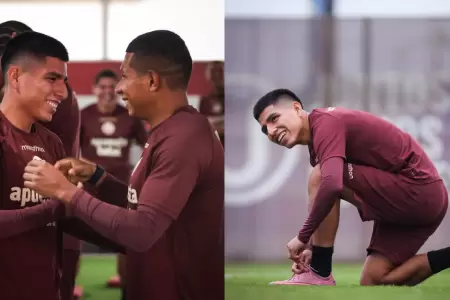 Piero Quispe retoma sus entrenamientos con Universitario de Deportes