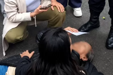 Adulta mayor sufre ca�da durante aglomeraci�n en la Av. Brasil