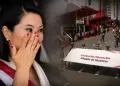 La presidenta Keiko Fujimori se emociona tras el desfile de la Compa��a Operaci�n Chav�n de Hu�ntar