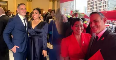 El exesposo de Keiko Fujimori particip� en ambos eventos patrioticos.
