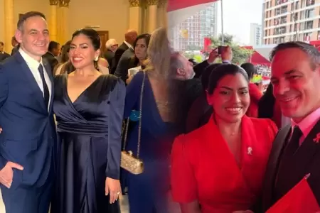 El exesposo de Keiko Fujimori particip� en ambos eventos patrioticos.