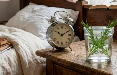 Beneficios de colocar un vaso con agua y romero.