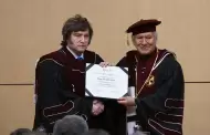 Javier Milei recibe título honoris causa de la Universidad San Martín de Porres durante su visita al Perú