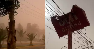 Vientos Paracas provocan tormenta de arena.