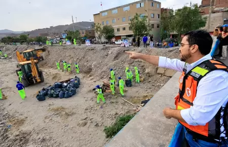 Ejecutan plan en Callao para evitar desbordes en el r�o Chill�n.