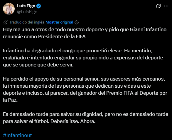 Pronunciamiento de Luis Figo