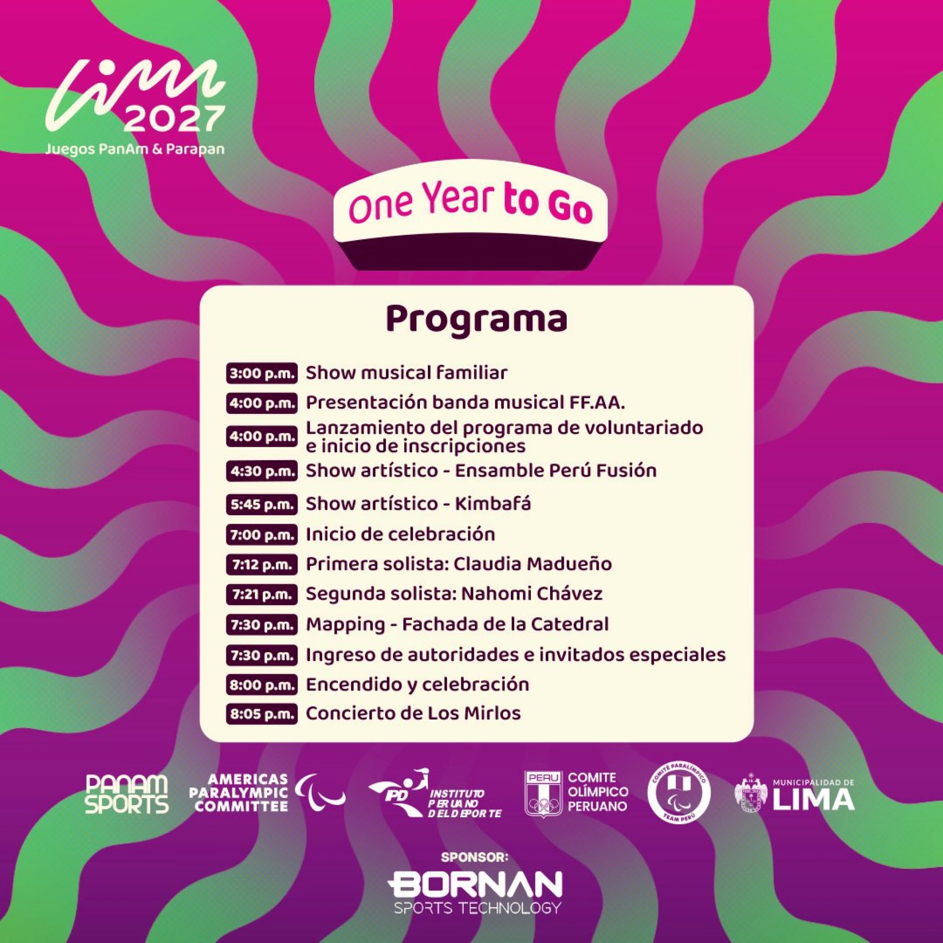 Cronograma de One Year to Go - Lima 2027