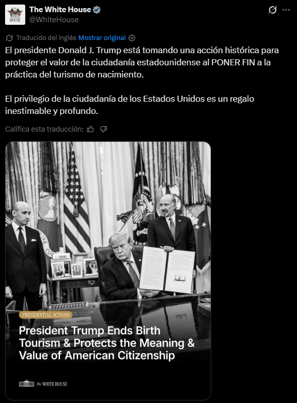 La Casa Blanca confirm� la medida.