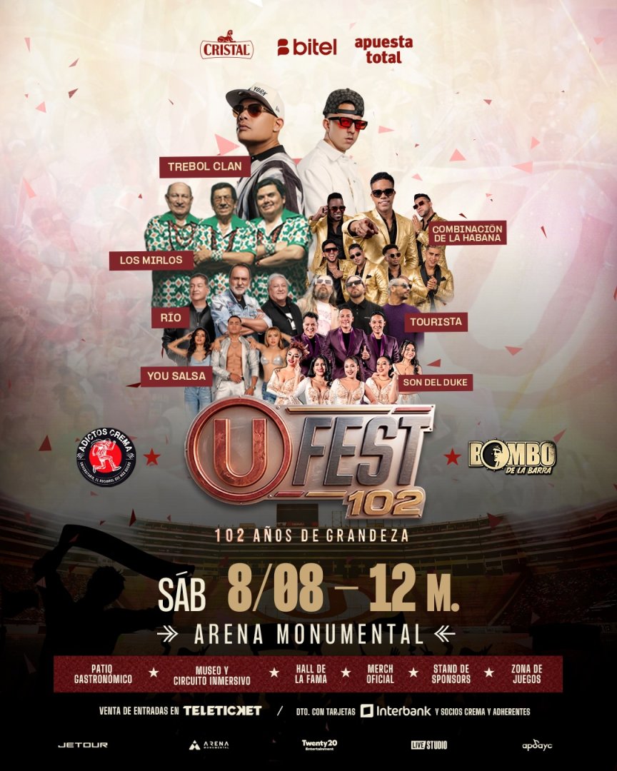 'U Fest 102' es el show musical que reunirá a todos los seguidores de Universitario