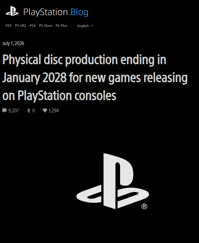 SONY anunció el fin del formato para inicios del 2028.