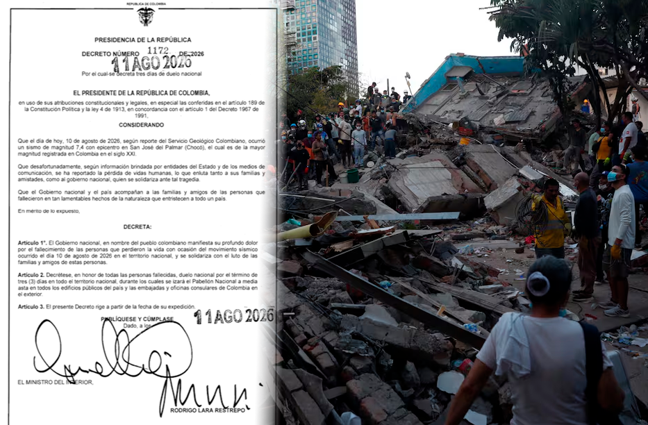 Colombia decreta tres d�as de luto nacional tras terremoto.